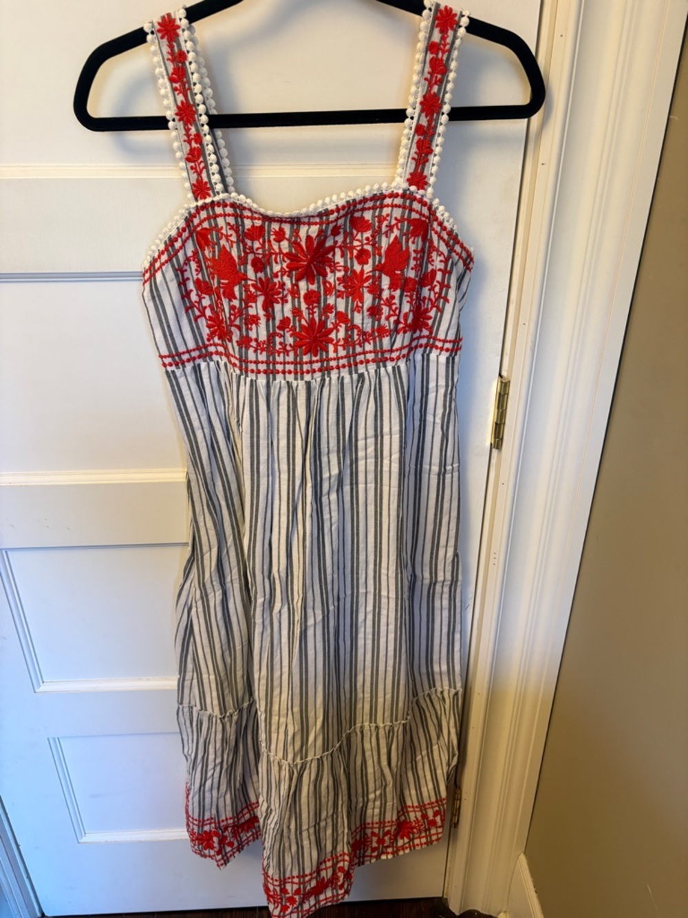 Kate Spade striped and embroidered sundress